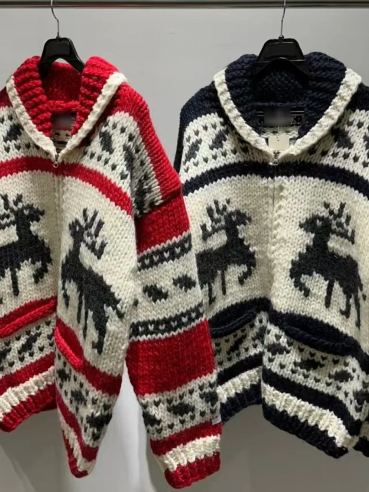 معطف سترة محبوك على شكل غزال عيد الميلاد للنساء سترة سميكة بأكمام طويلة عتيقة دافئة ومتعددة الاستخدامات ملابس خارجية للخريف و...