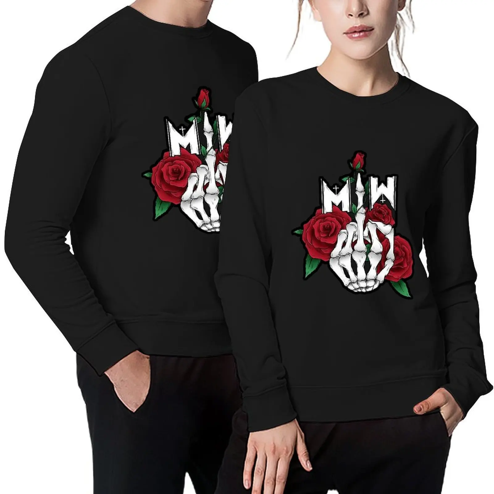 

red rose middle finger Pullover fashion men korean autumn clothes autumn new products mens designer clothes pullover