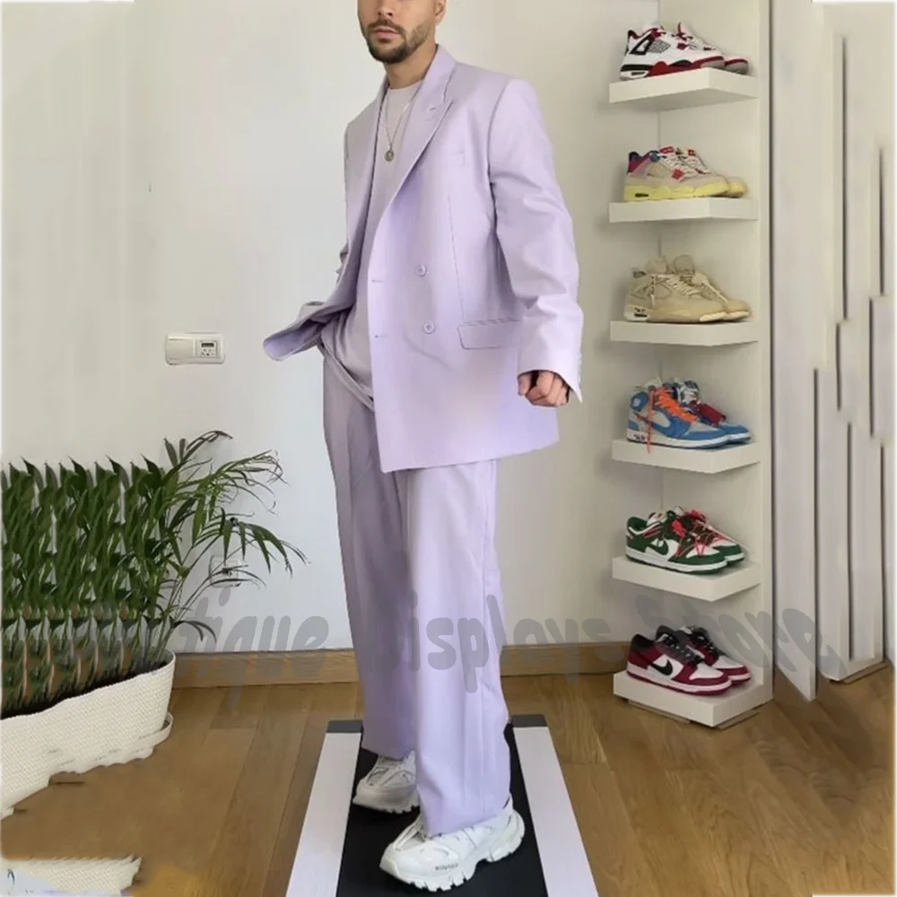 

Fashion Design Full Men's Suit Peak Lapel Double Breasted Straight Trouser Set 2 Piece Sylish Look Prom Suit Casual Daily Wear