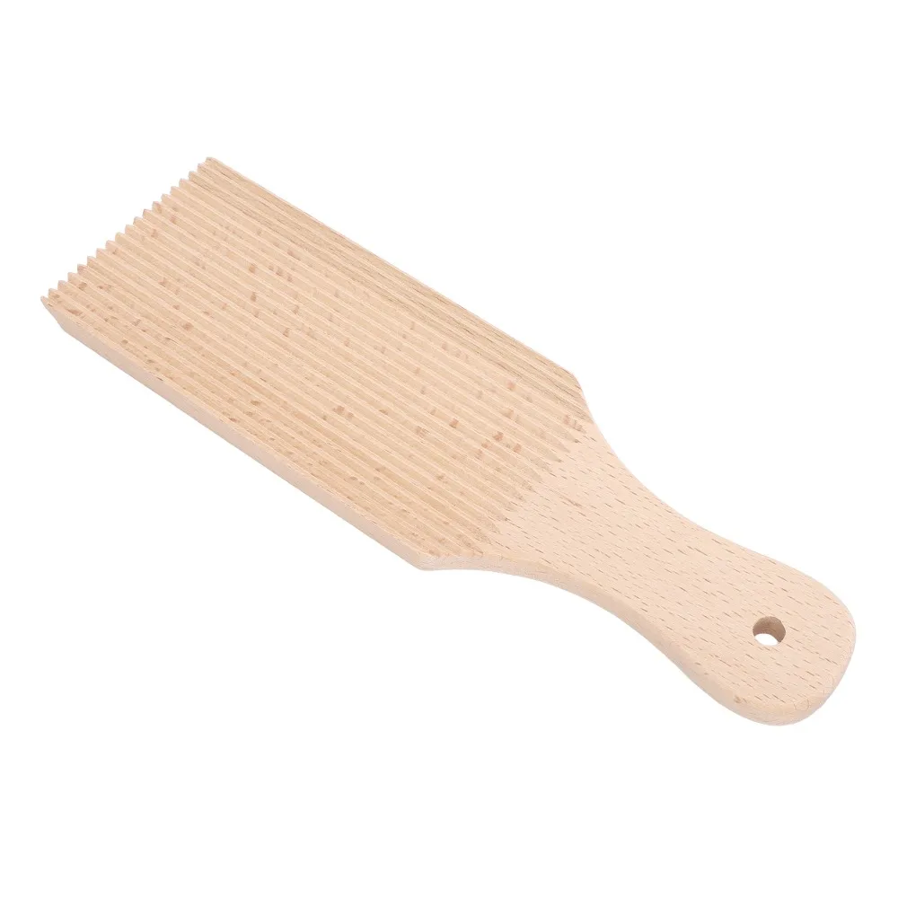 3PCS New Beech Wood Gnocchi Board Paddle Shape Easy Clean Gnocchi Maker Ridged Surface Butter Paddle Homemade Pasta