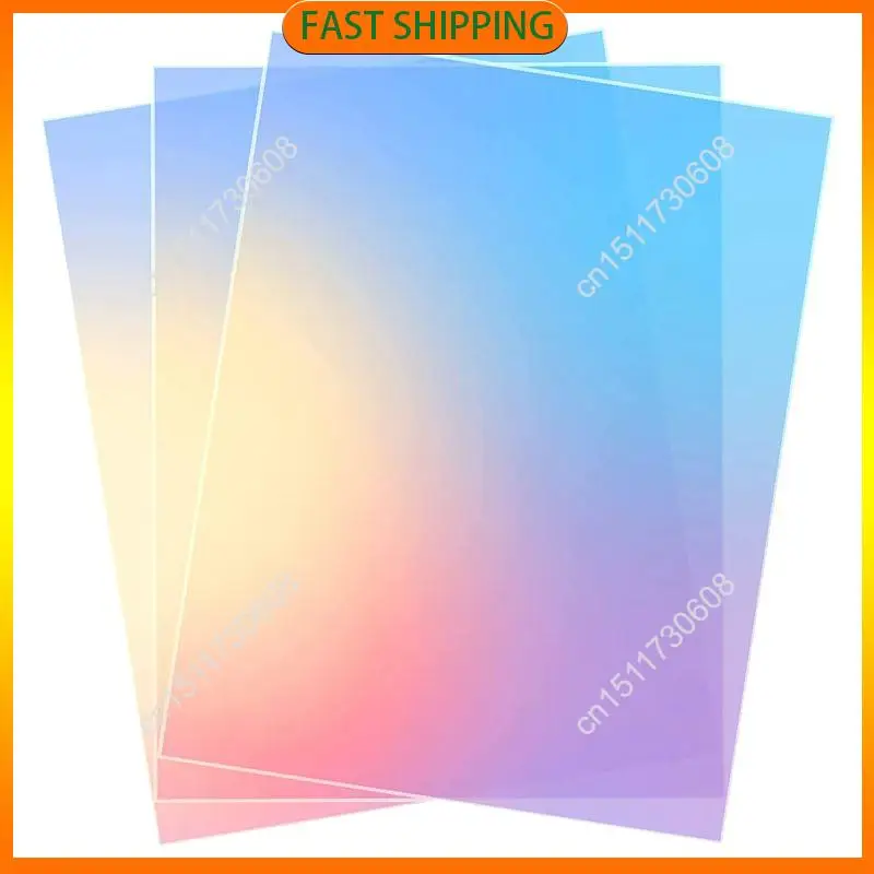 اشتري الآن لوح أكريليك مشع ملون من الأكريليك الشفاف قزحي الألوان، لوح أكريليك مقطوع بالليزر، 8 × 12 بوصة (3 عبوات، سميك 2.6 مم)
