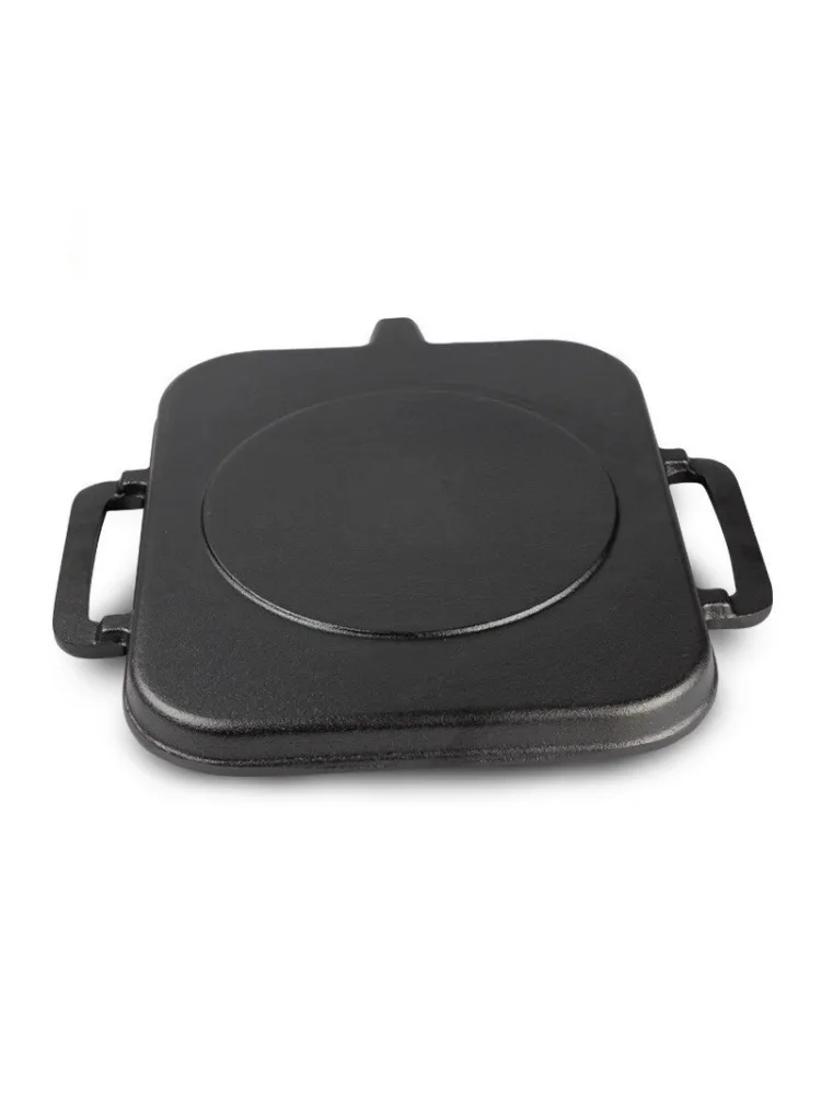 

*Cast Iron Uncoated Baking Pan, Outdoor Korean Barbecue Pan, Cassette Oven Barbecue Pan, Household Non-stick Frying Pan Square