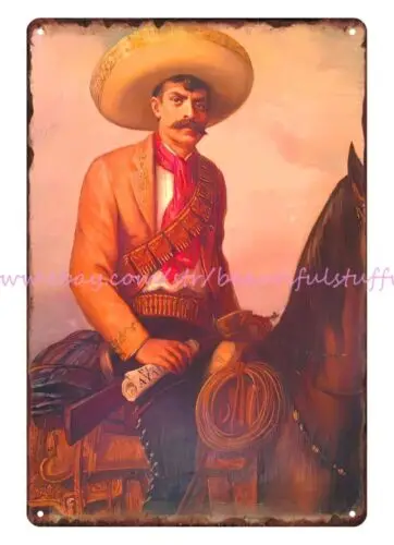 Emiliano Zapata Mexican Revolutionary metal tin sign brewery bar art prints