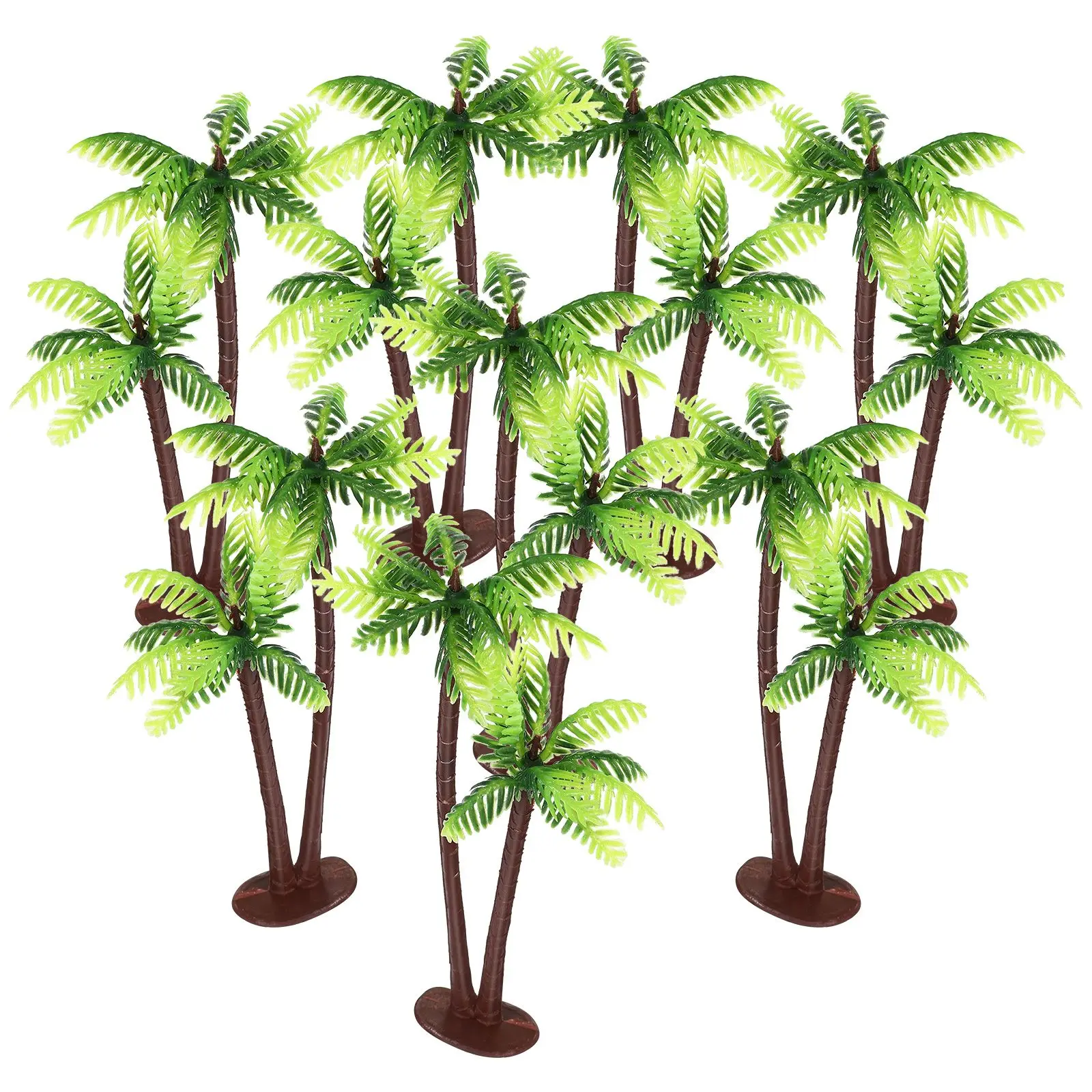 12 Pcs Simulated Coconut Tree Decoration Artificial Plants Indoor Aquarium House Mini Landscape Bonsai Decor