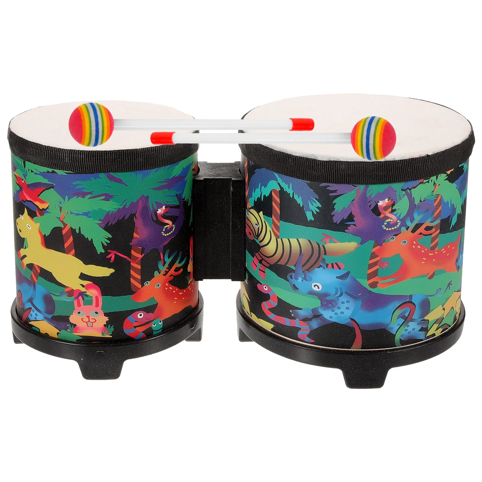 1 Juego de tambor de percusión, instrumento de percusión, juguete educativo para edades tempranas, tambores de bongos de conga, juegos de batería para niños de 5-9