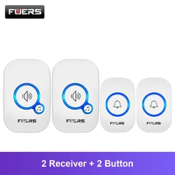 Fuers M557 Doorbell Waterproof Wireless Chime Home Doorbell  Intelligent 32 Songs Smart Doorbell Alarm With Battery