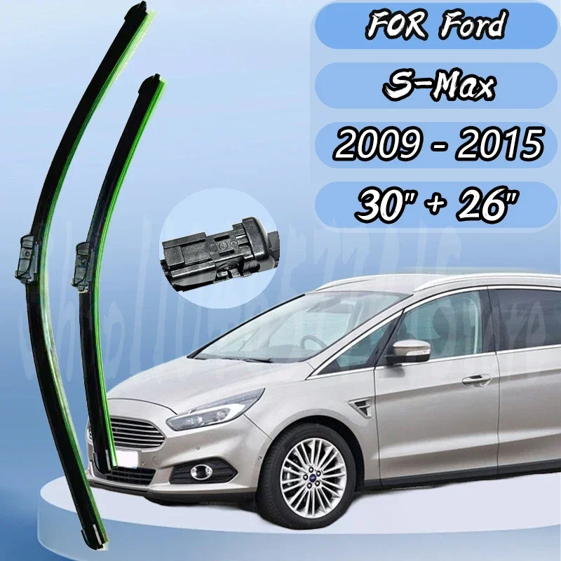 

Front Wiper Blades Set For Ford S-Max Smax 2009 - 2015 Windshield Windscreen Window Brushes 30"+26" Silent upgrade