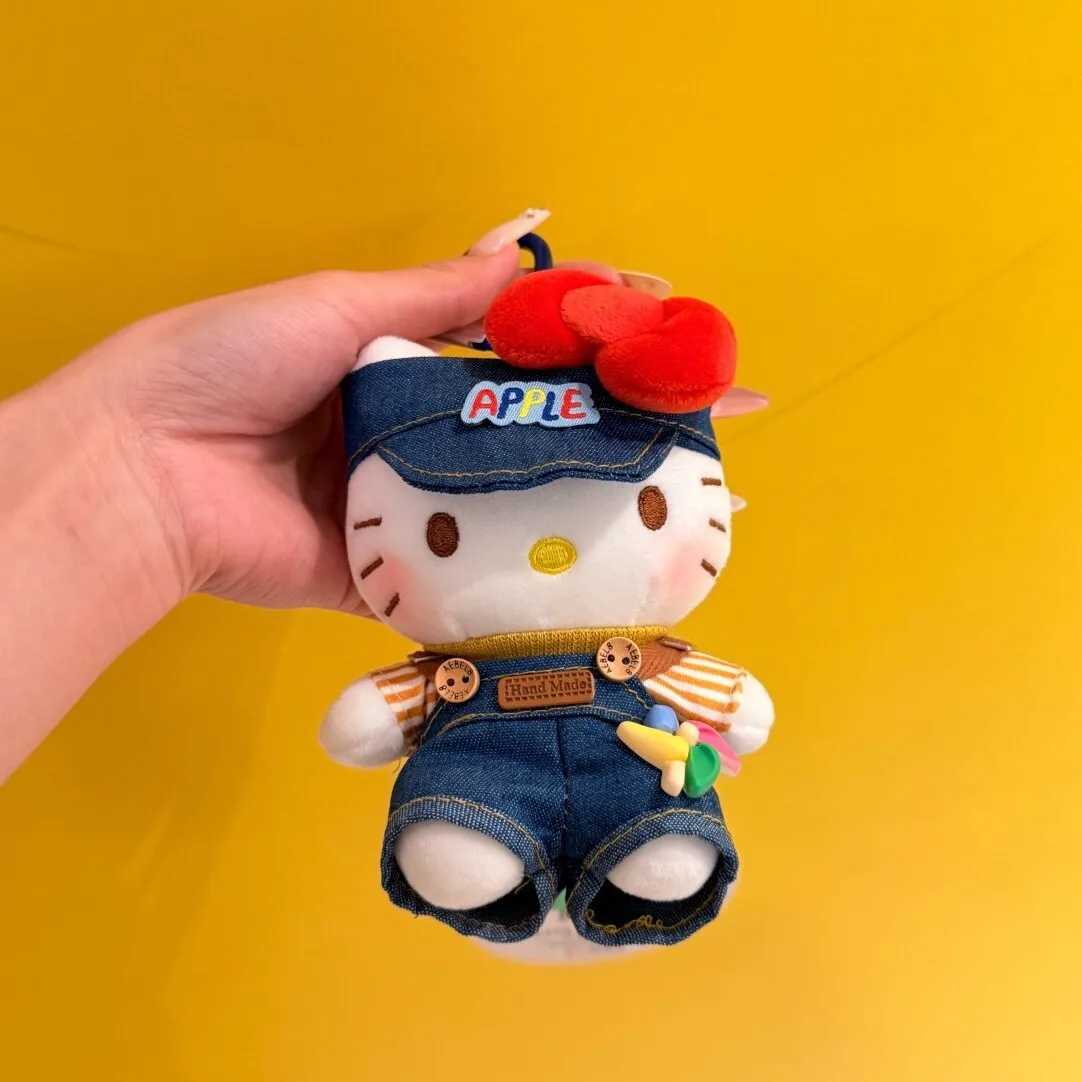 Nova combinação artesanal de chaveiro de pelúcia de gato Kitty, boneca de mochila de menina fofa - ideia de presente perfeita