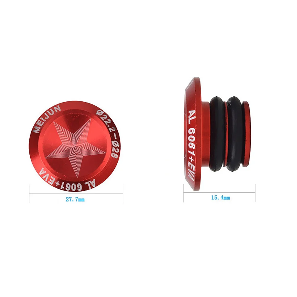 زوج واحد من أغطية نهاية الدراجة من سبائك الألومنيوم للدراجات الجبلية على الطرق، واقيات مقود الدراجة خفيفة الوزن ومتينة باللون الأحمر