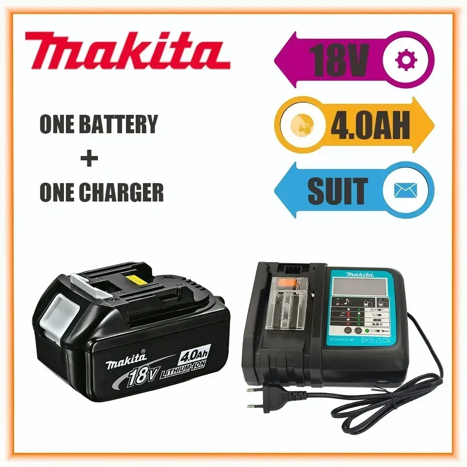 

100% Original Makita 18V 4.0Ah Rechargeable Power Tools Battery with LED Li-ion Replacement LXT BL1860B BL1860 BL1850