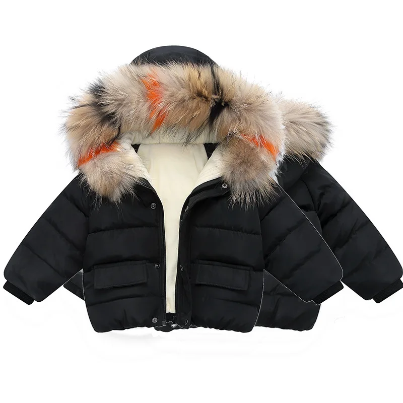 Hooded Children Outerwear Winter Warm Baby Girl Boy Down Jacket Solid Thicken Girl Boy Cotton Jacket Casual Coats Infant Clothes