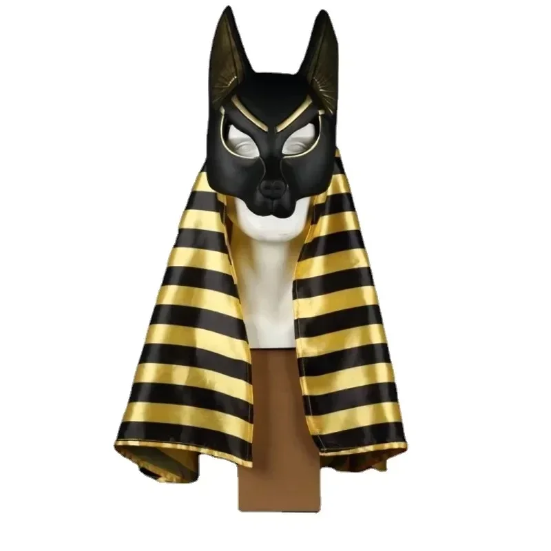 Egyptian Anubis Cosplay Face Mask PVC Wolf Head helmet Ancient Egypt god headgear Costume Party prop Halloween Fancy Dress Ball