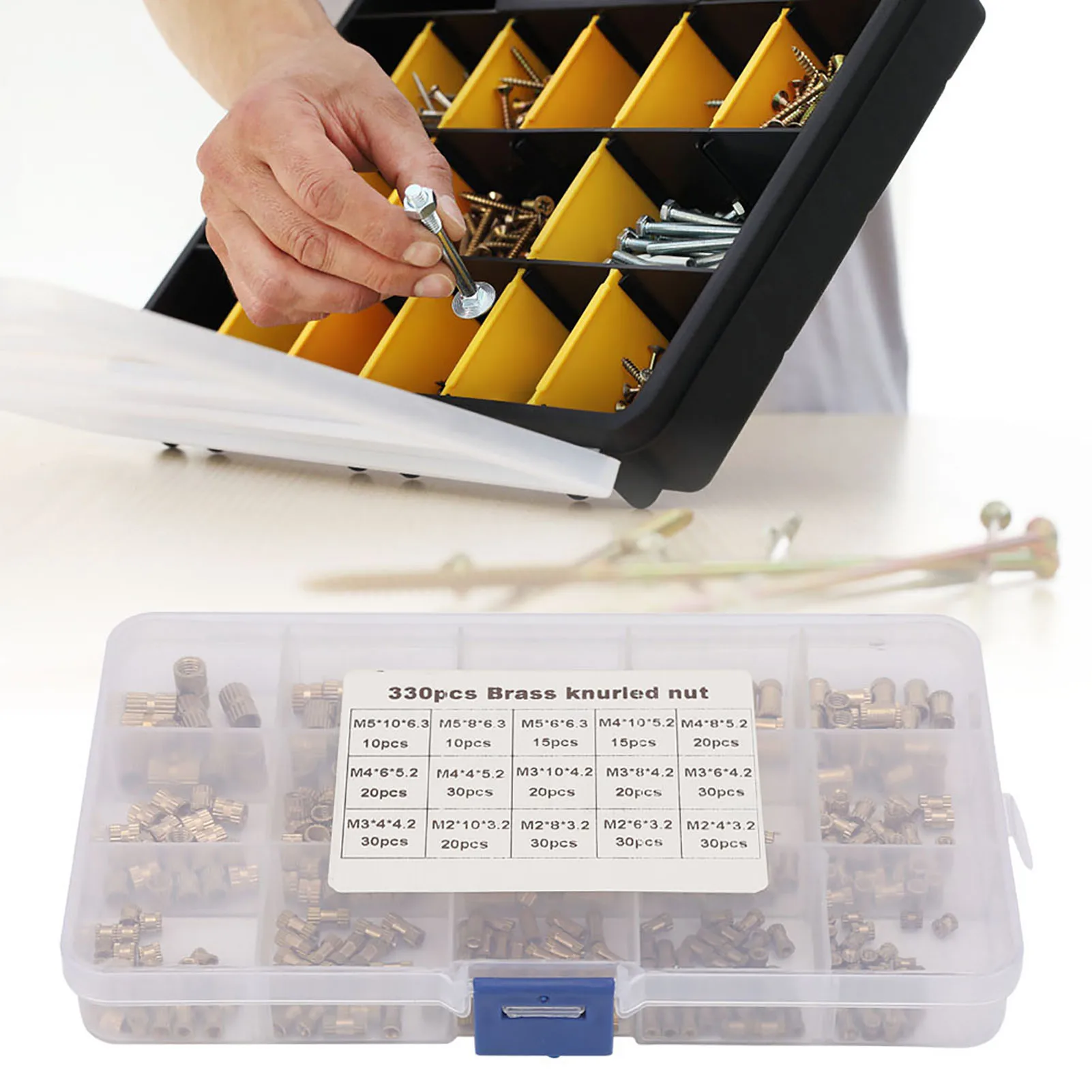 330pcs M2 M3 M4 M5 Brass Insert Nut Isolation Column Knurl Insert Nut Kit Brass Insert Nut Brass Insert Nut