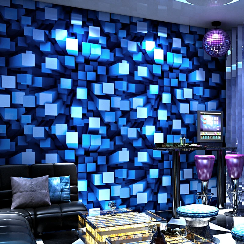 KTV Bar Background Mosaic Wallpaper Theme Box Room Mural Technology Sense Karaoke Corridor Wallpaper 3D