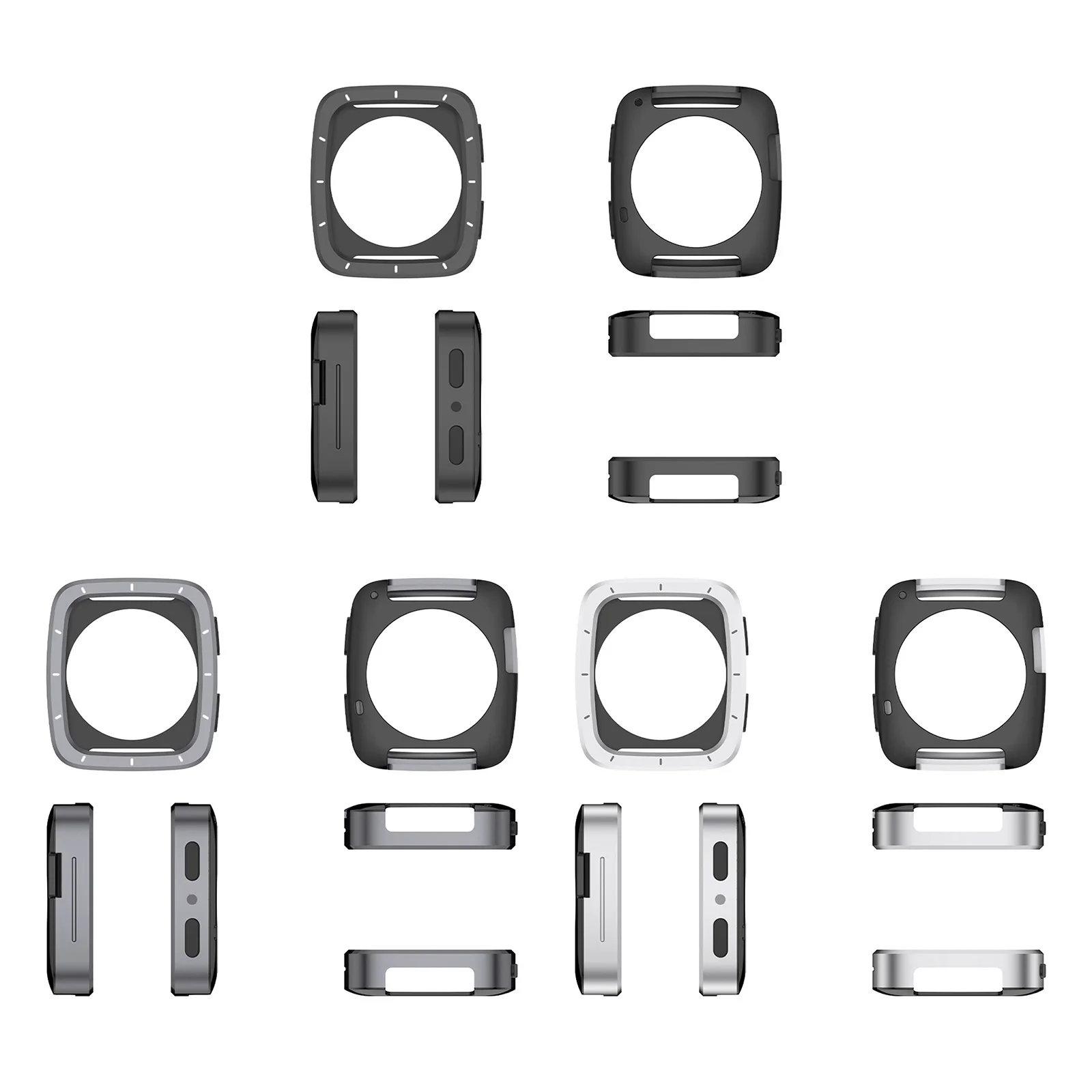 

Металлический корпус, задняя крышка из ТПУ, защитный чехол-бампер для умных часов Amazfit Active 2 Square