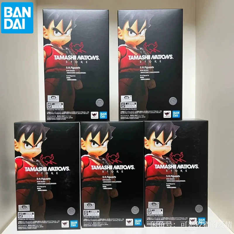 In Stock Original Bandai Shf Dragon Ball Anime Figures Innocent Challenger Son Goku Action Figurine Kid Goku S.H.Figuarts Toy