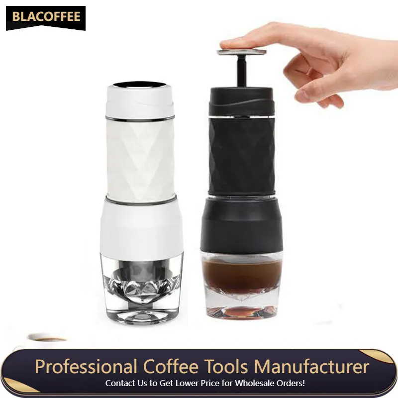 

Espresso Coffee Maker Portable Hand Press Capsule Ground Coffee Brewer Outdoor Travel Mini Coffee Cup Pot Coffee Machine