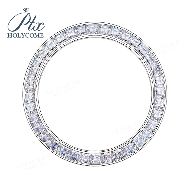 Wholesale 40mm Silver Diamond Moissanite Watch Bezel White Moissanite Watch Accessories For Jewelry Making