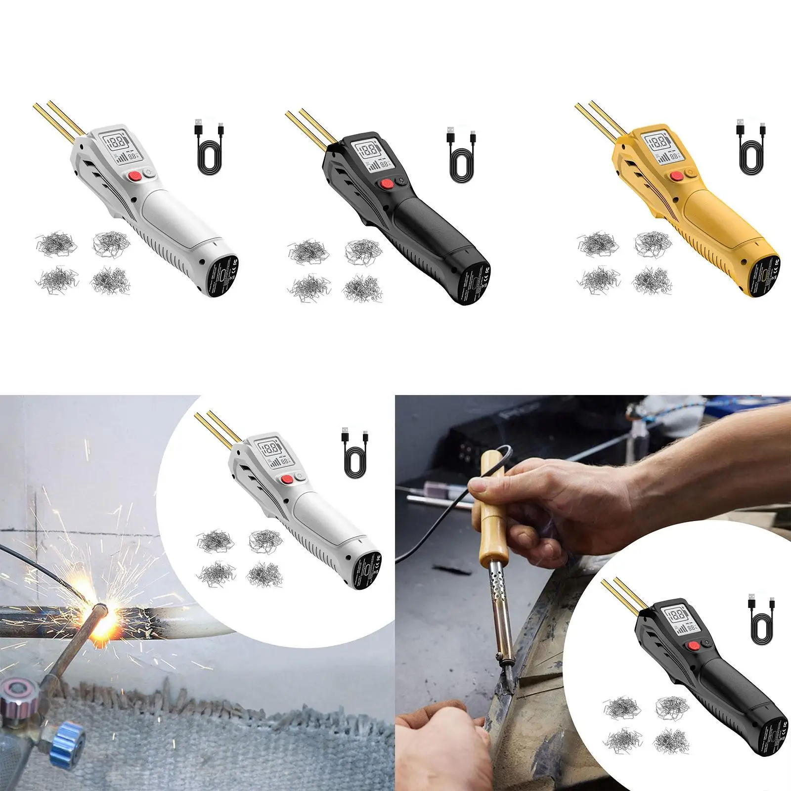 Plastic Welder Cordless Professional 200 Staples Portable Car Bumper Repair Kit Hot Stapler Welding Machine Plastic Repair