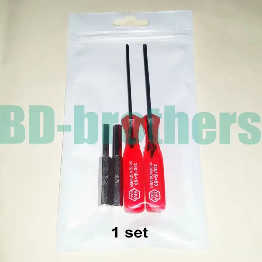 3.8mm + 4.5mm Security Bit + 2.5Y + 2.0 Phillips Screwdriver for Nes N64 Gameboy Sega Wii ds 4 in 1 Repair Tool Kit 500sets/lot