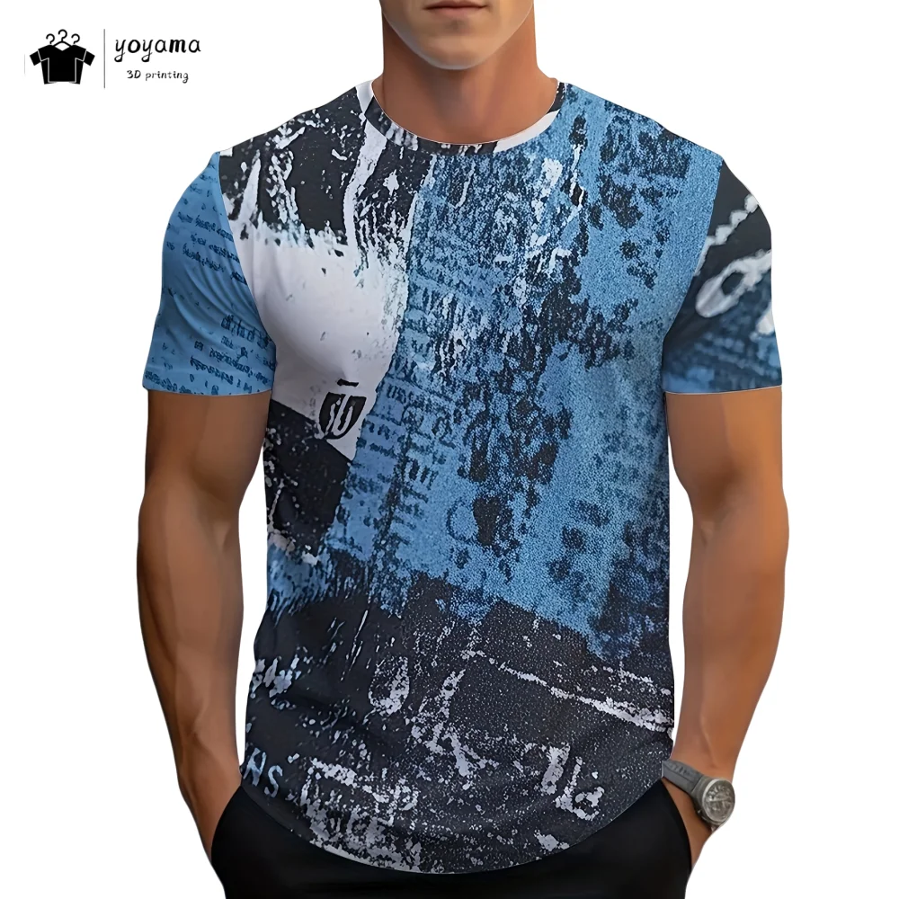 New Simple Casual Men's T-Shirt Breathable Graphic Men Short Sleeve Tee Fashion Oversized Men's Top Trend O-Neck Men's Clothing