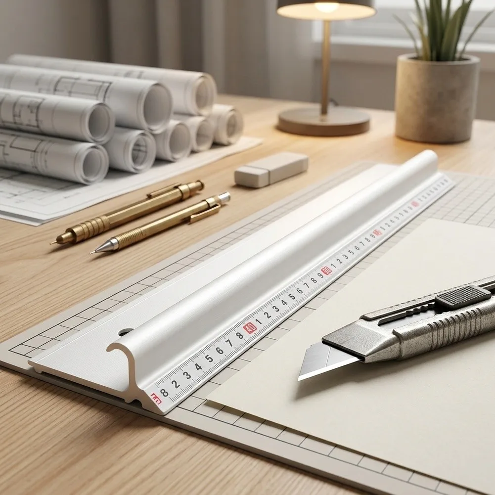 For Precise Line Drawing Aluminum Cutting Ruler Cutting Ruler Optimized Workspace Efficiency 0.1cm Measurement Accuracy