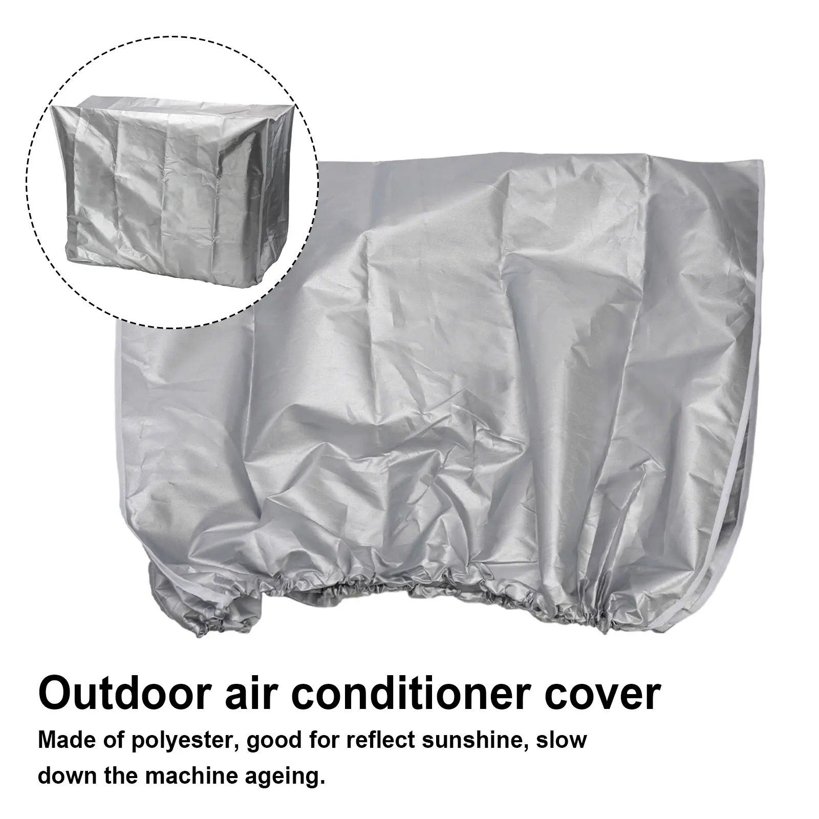 High Quality Dust Cover Sunscreen Cover Outdoor Polyester Rainproof Silver Sunscreen Air Conditioner Dustproof Cover