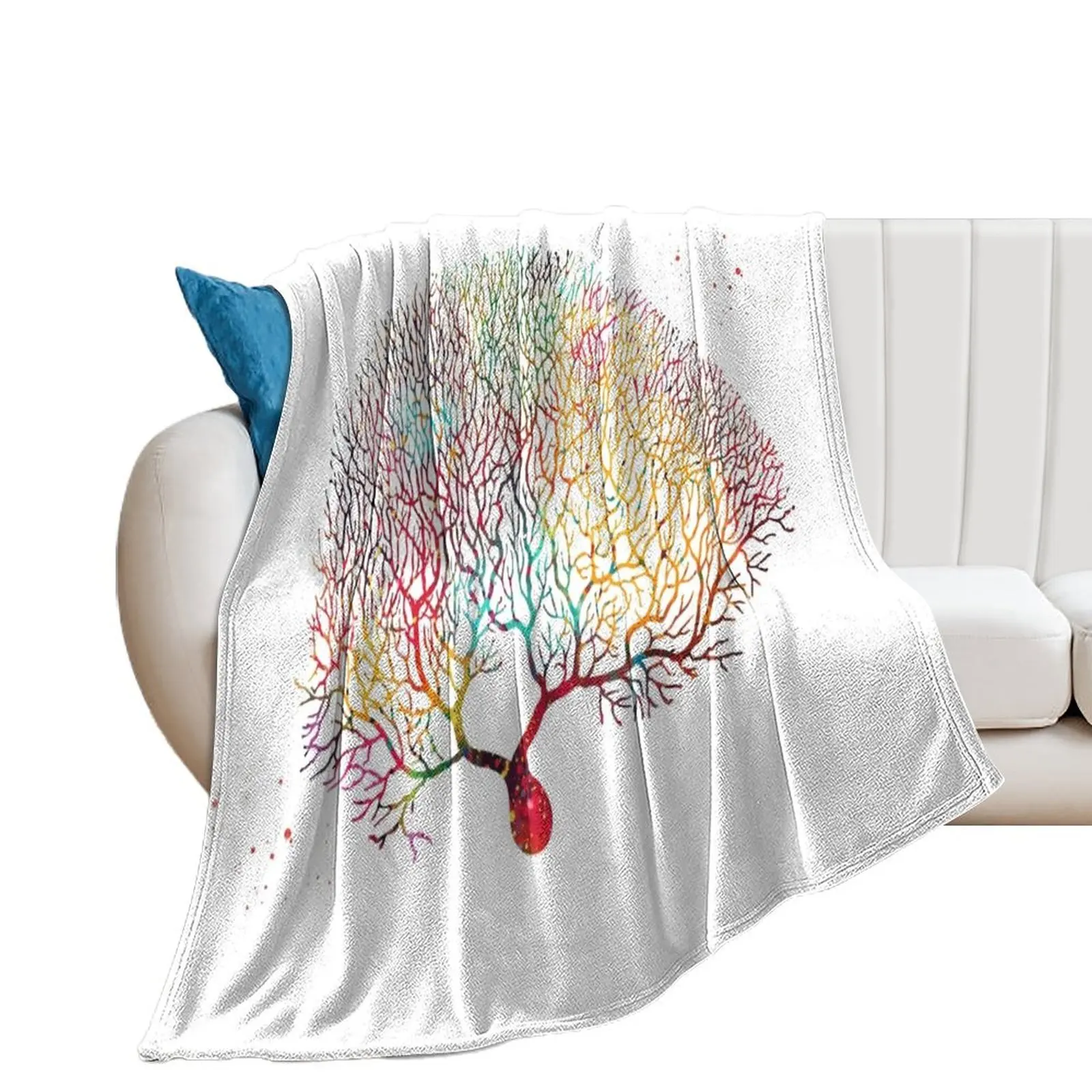 

Purkinje Neuron Throw Blanket Decorative Sofa Decoratives Sofa Throw Blankets