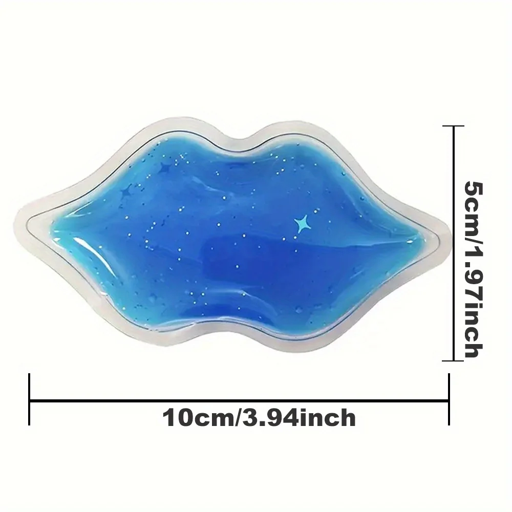 عبوة ثلج جل على شكل شفة قابلة لإعادة الاستخدام للشفاه والوجه - أداة العناية بالبشرة للاسترخاء الساخن/البارد - درجة حرارة مزدوجة مرنة قابلة لإعادة الاستخدام للساخنة والباردة