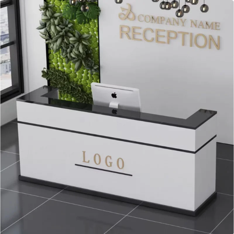 custom.Bar Company Front Desk Reception Desk Simple Modern Light Counter Beauty Salon Corner Cash Register