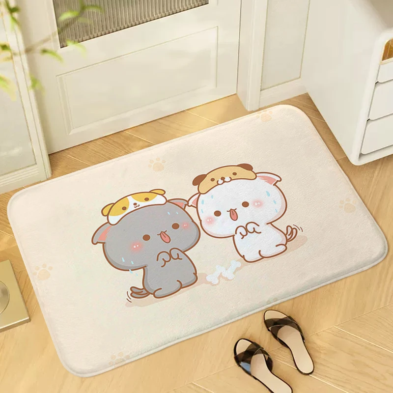 

Doormat Entrance Door Peach Mochi Cat Bathroom Foot Mat Hallway Balcony Living Room Floor Carpet Kitchen Bedroom Rug Home