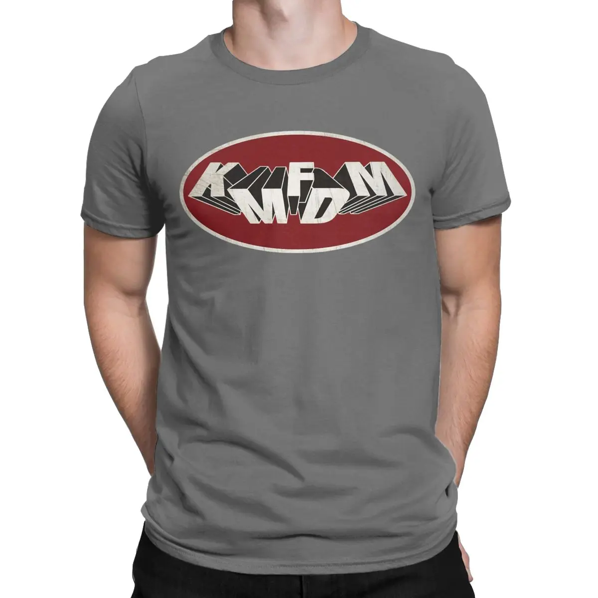 KMFDM Men's T Shirt Novelty Tee Shirt Short Sleeve Crew Neck T-Shirt 100% Cotton Party Clothing