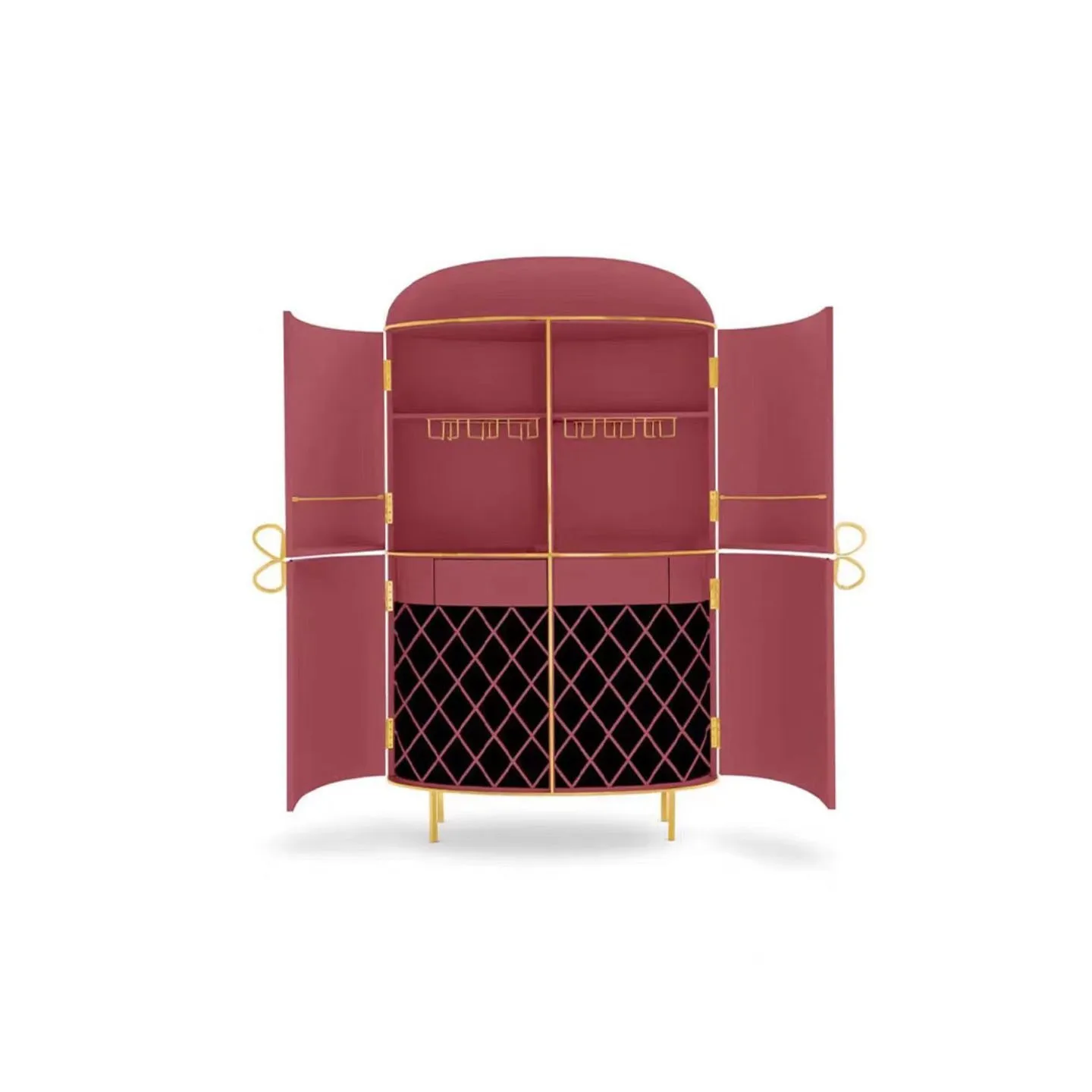 Italian light luxury solid wood wine cabinet villa living room modern creative locker fashionable personalized side cabinet