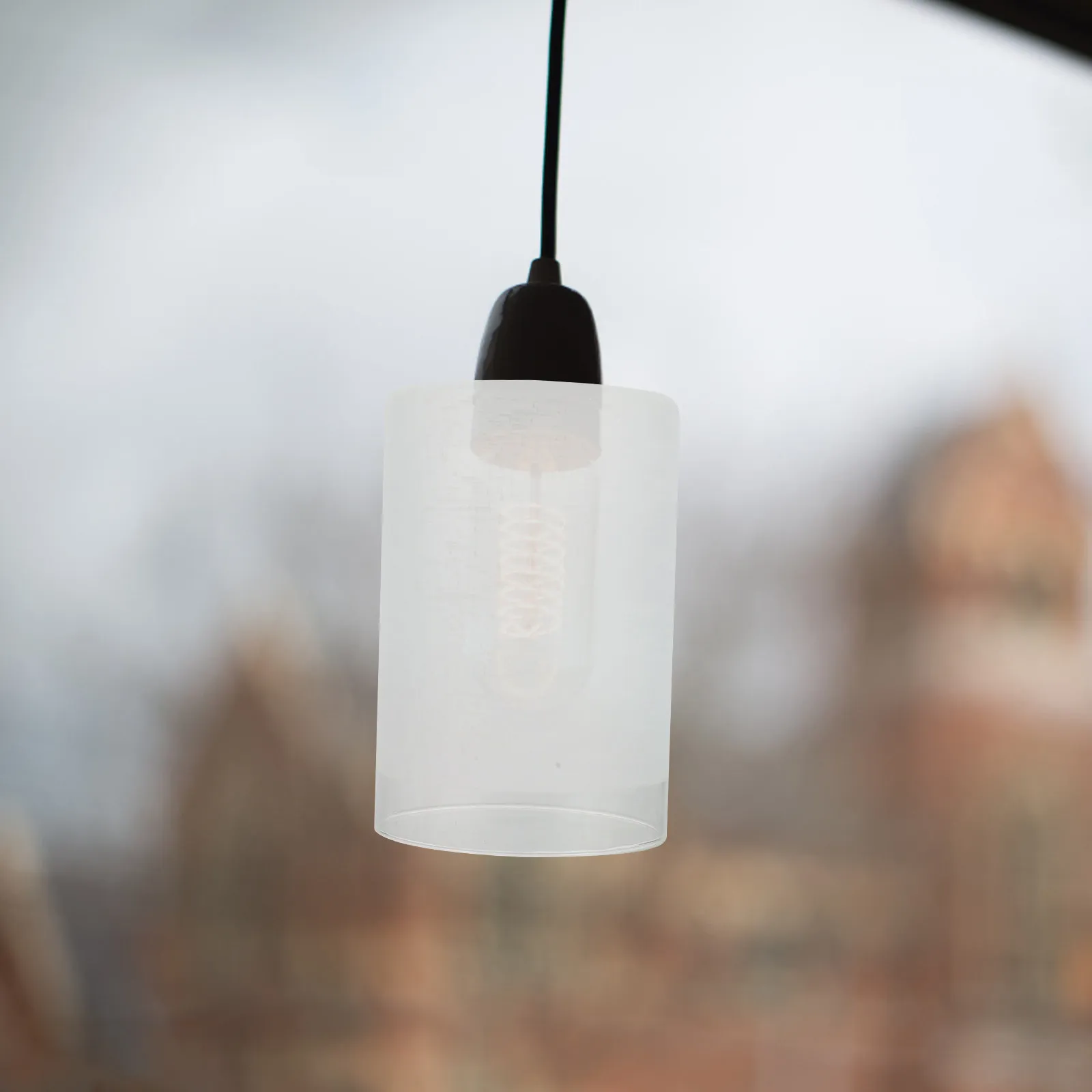 

Frosted Glass Lamp Shade Elegant Cylinder Design for Chandelier Floor Lamp Replacement Cover Stylish Light Shell