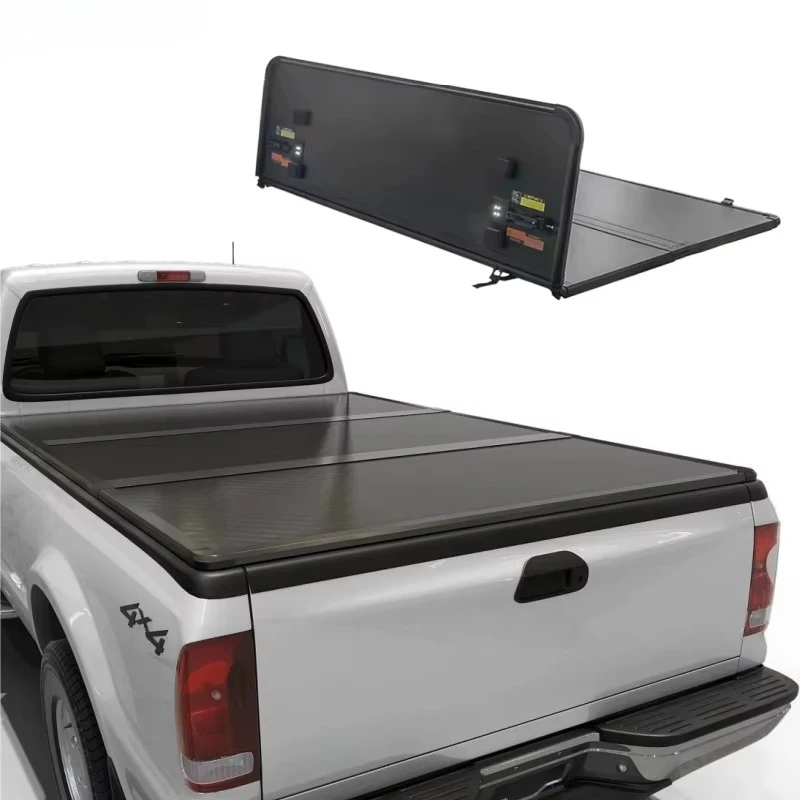 Pickup 6.5ft 8ft Hard Aluminum Tonneau Cover Truck Tri Fold Bed Cover for 2017 2018 2019  F250 Super Duty