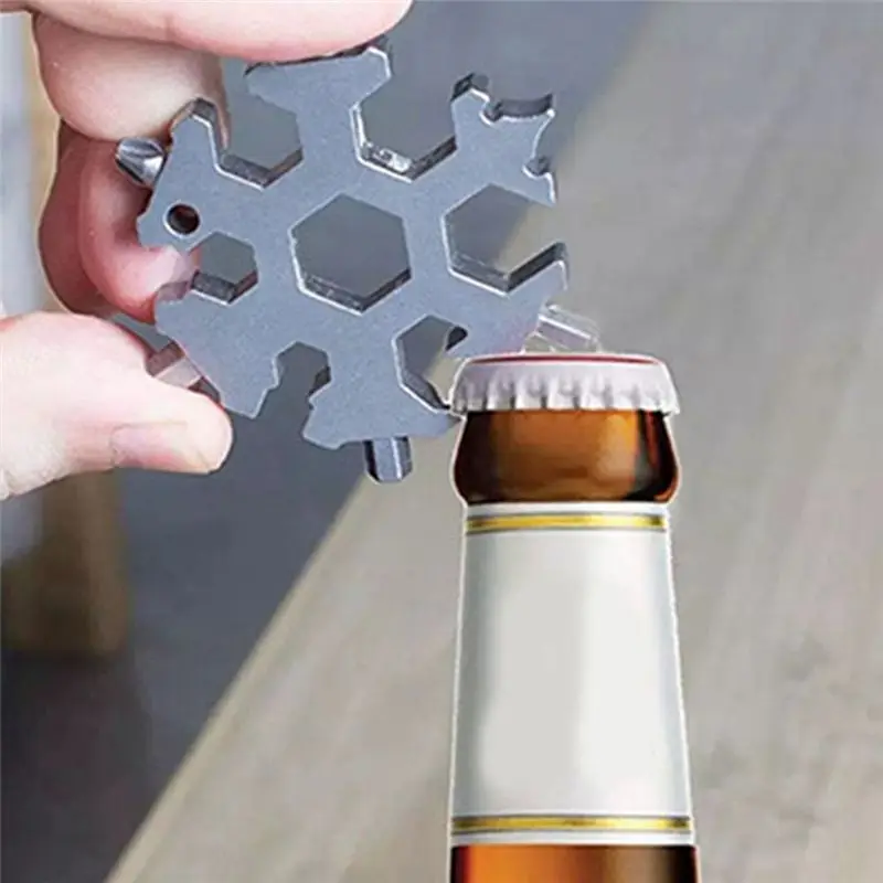 Abjs chave de floco de neve multifuncional portátil, 2 peças, liga de aço hexagonal universal 15 em 1, chave de fenda octogonal, ferramenta doméstica