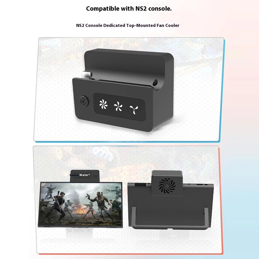 For Switch 2 Cooling Fan Portable 3 Speeds Adjustable Heat Dissipation Radiator Portable Heat Sink For Switch 2 Game Consoles ﻿