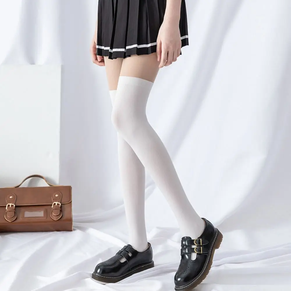 6Pairs Elastic JK Knee High Socks Lolita Style Solid High Tube Long Sock Breathable Female Hosiery Thigh High Stockings Lady