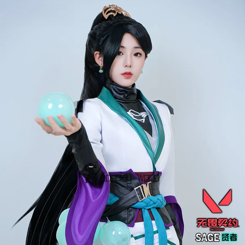 

Valorant Sage Cosplay Costume White Combat Uniform Halloween Game Outfit Anime Carnival Party Role Play Women Fancy Clothes