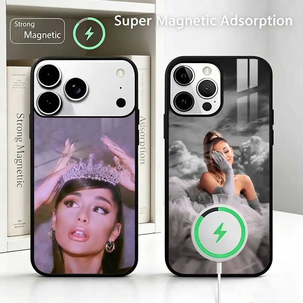 Hot Singer Ariana Grande Gift  For IPhone18/17/16/15/14/13/12/11 Plus Pro Max Plus Wireless Charger Phone Case