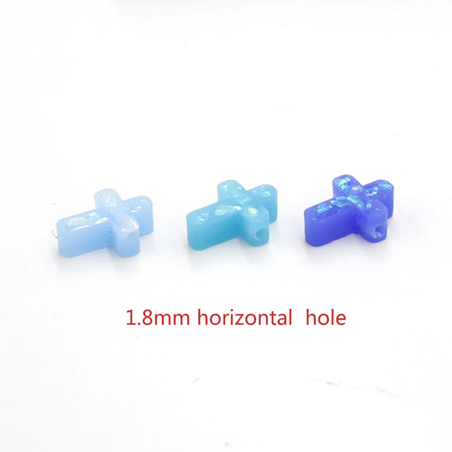 20Pcs/Lot  Cross Pendant For Women DIY Necklace Bracelet Making  Shape Opal Stone