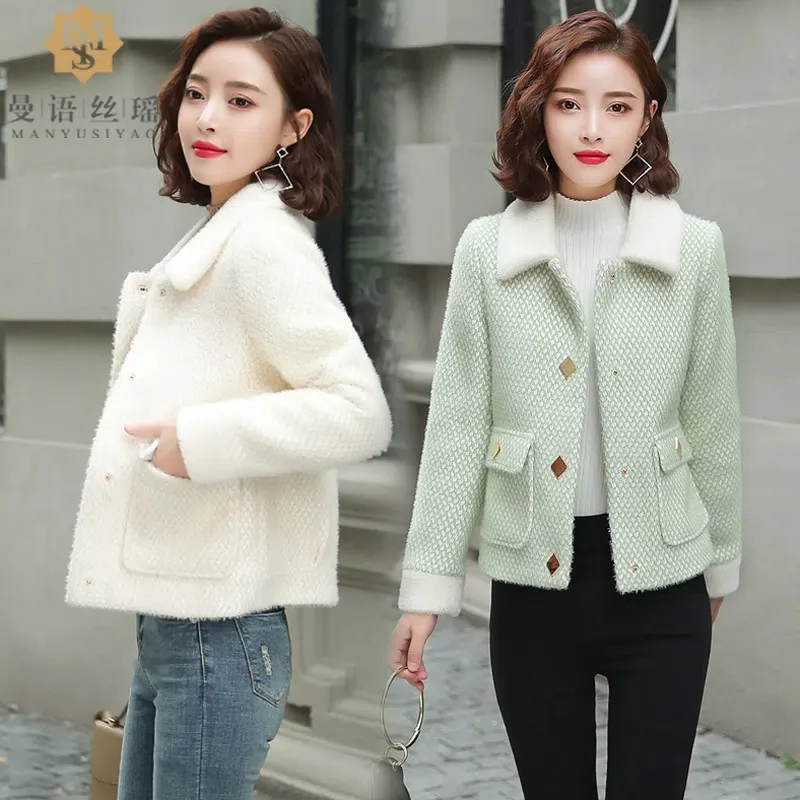Mink Fleece Coat Women's Short 2022 New Autumn/Winter