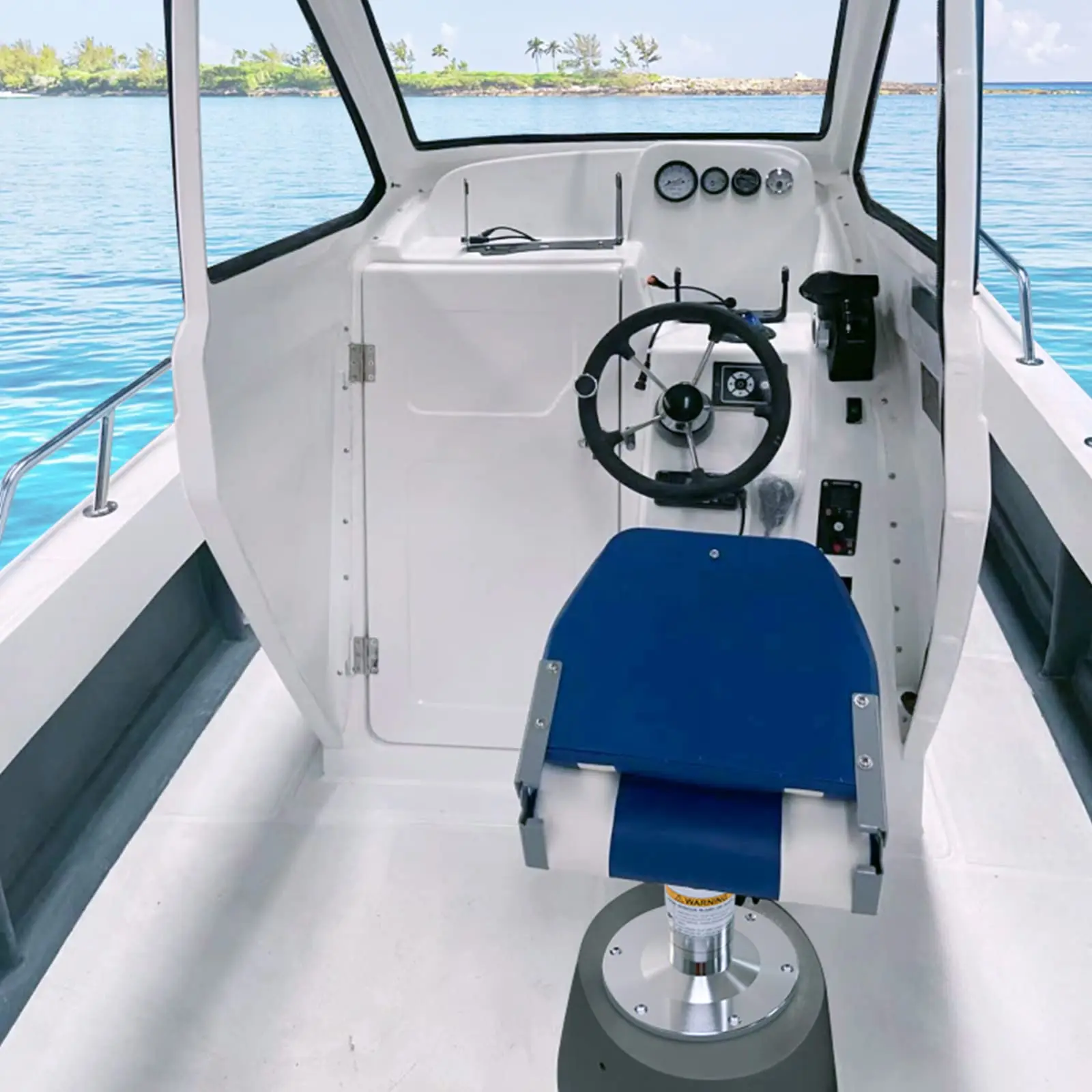 조절 가능한 알루미늄 보트 시트 받침대 13-19인치 높이, 잠금 디자인, 실버 폴리쉬, 낚시 보트 및 해양 선박용