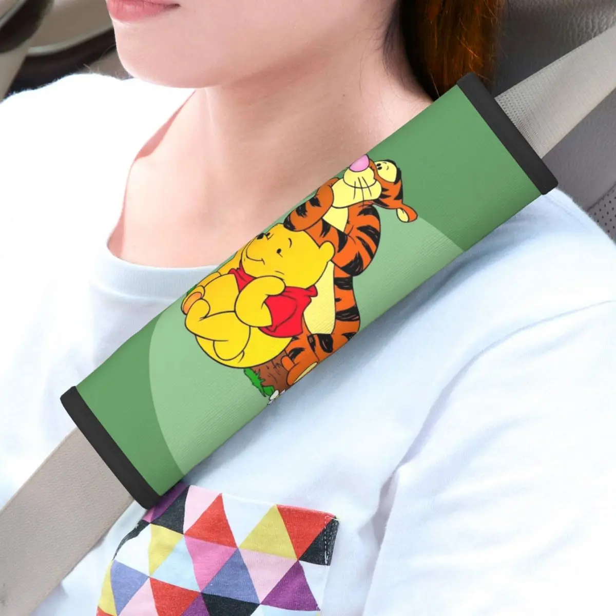 

Custom My Friends Tigger Pooh Auto Seat Belt Cover Universal Fit 2 PCS Cartoon Seatbelt Shoulder Pads