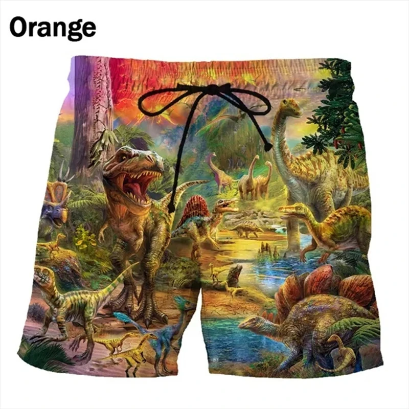 Short de plage imprimé dinosaure 3D pour homme, short de planche de surf, short de bain d'été, maillot de bain hawaïen, short de glace cool, pantalon animal drôle