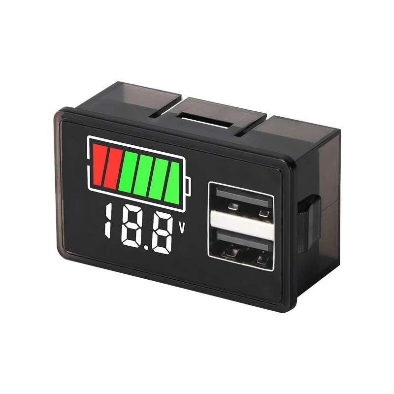 DC8-100V Car Battery Charge Level Indicator USB TypeC Lithium Battery Capacity Meter Digital Voltmeter Voltage Tester LED Tester