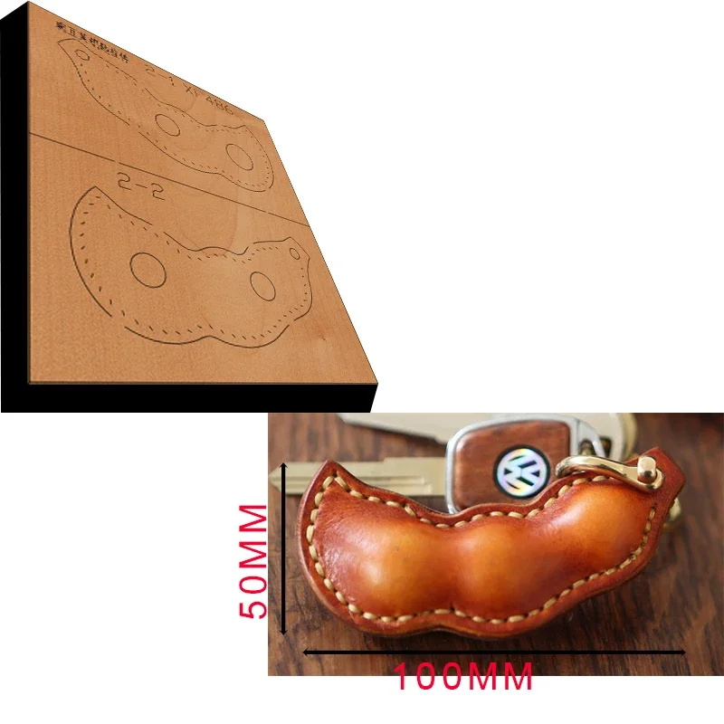 Handmade Wooden Pea Key Chain Knife Die Leather Craft Punch Hand Tool Cut Knife Mould XF486 Leather Craft Tools