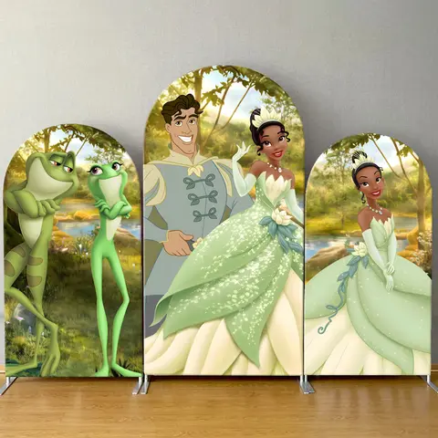 The Princess and The Frog Theme Arch Backdrop Cover Disney Tiana Forest Cartoon Birthday Party BabyShower Photography Background
