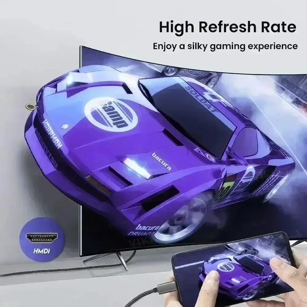 30Hz HD 4K Type C to HDMI-compatible  Adapter USB 3.1 HUB HDTV Converter Cable for iPhone 15 for PC MacBook iPad Samsung Laptop