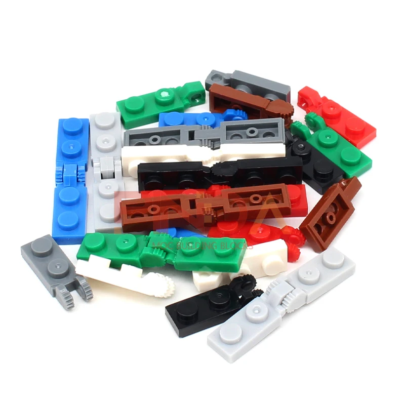 

10 комплектов строительного блока, переменная защелка 1x2, шарнирная пластина, 20 шт. 44302 44301, детали 1x2, односторонняя с шарнирной пластиной